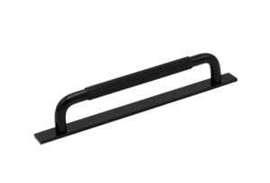 Uchwyt meblowy podłużny z podkładką Helix Stripe 160 Aluminiowy Czarny