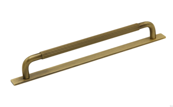Uchwyt meblowy podłużny z podkładką Helix Stripe 224 Antyczny brąz