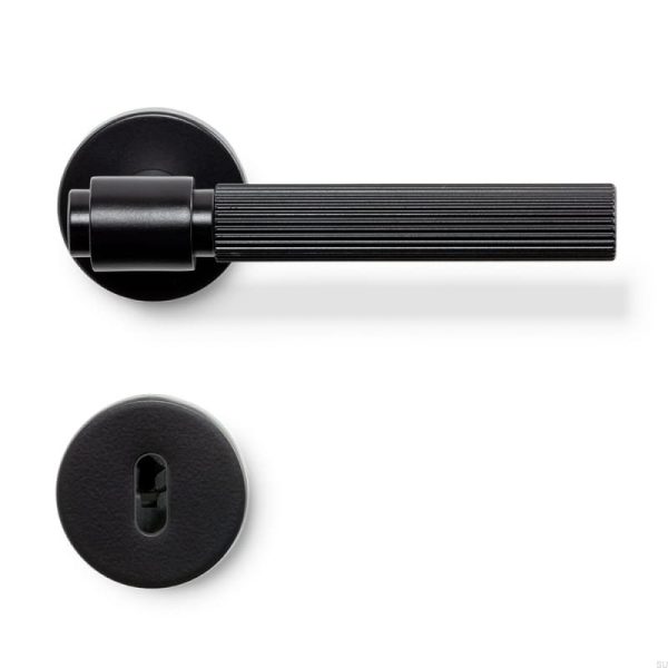 Klamka do drzwi Helix Stripe 200 Metalowa Czarna Standard Skandynawski