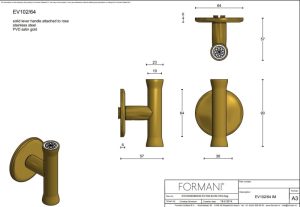 GAŁKA MEBLOWA LAND 40 ZŁOTA SZCZOTKOWANA