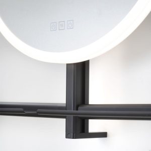 Zestaw łazienkowy IO 600 mm z lustrem i półkami Czarny D