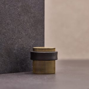 Stopka Stoper do drzwi podłogowy Helix Stripe Antyczny brąz