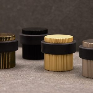 Stopka Stoper do drzwi podłogowy Helix Stripe Złoty