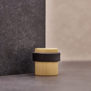 Stopka Stoper do drzwi podłogowy Helix Stripe Złoty