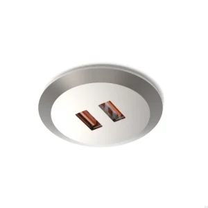 Gniazdo USB Connector Subby Wpuszczane 20W/24V Stalowe Szczotkowane