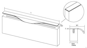 Uchwyt meblowy krawędziowy Forma 0251 697 Aluminiowy Srebrny Szczotkowany