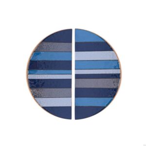Uchwyt meblowy Tone Blue 100 Miedziany Emaliowany z Drewnem Dębowym Olej Twardy Bezbarwny Półmat (Lewy)