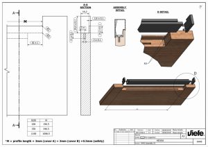 Uchwyt meblowy wpuszczany Hexxa 350 Aluminiowy Czarny