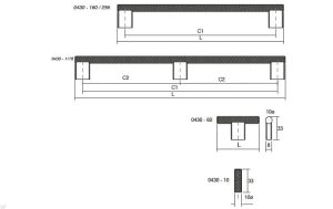 UCHWYT MEBLOWY PODŁUŻNY GRAF MINI 160 SREBRNY
