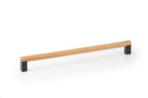 UCHWYT MEBLOWY PODŁUŻNY ETO 320 DREWNIANY DĘBOWY Z SZARYM ALUMINIUM