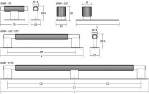 UCHWYT MEBLOWY PODŁUŻNY Z PODKŁADKĄ ARPA PLATE 192 ALUMINIOWY RUSTYKALNY ZŁOTY