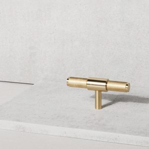 Uchwyt meblowy T - Bar Cross Mosiężny Złoty
