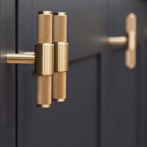 Uchwyt meblowy T - Bar Cross Mosiężny Złoty