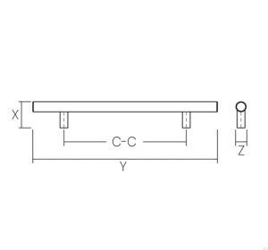Uchwyt meblowy Pull Bar Small Cross Stalowy Srebrny
