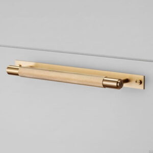 Uchwyt meblowy z podkładką Pull Bar Plate Medium Cross Mosiężny Złoty