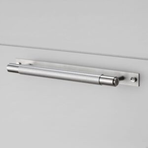Uchwyt meblowy z podkładką Pull bar Plate Medium Cross Stalowy Srebrny