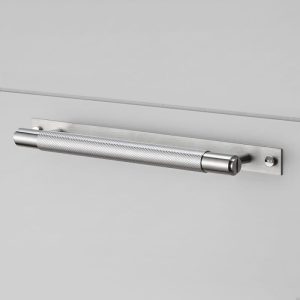 Uchwyt meblowy z podkładką Pull bar Plate Medium Cross Stalowy Srebrny