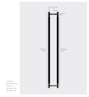 hwyt meblowy obustronny Closet Bar Double - sided Cross Metalowy Czarny