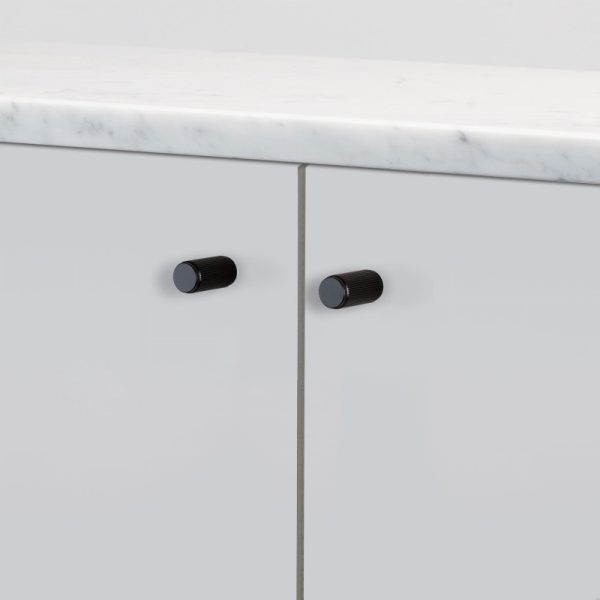 Gałki meblowe FURNITURE KNOB LINEAR Metalowe czarne (zestaw)