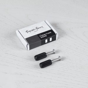 Gałki meblowe FURNITURE KNOB LINEAR Metalowe czarne (zestaw)