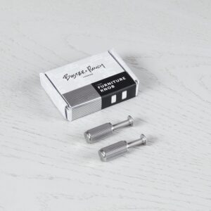 Gałki meblowe FURNITURE KNOB LINEAR Stalowe Srebrne (zestaw)
