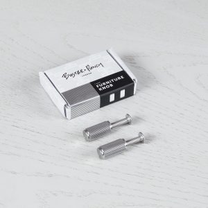 Gałki meblowe FURNITURE KNOB LINEAR Stalowe Srebrne (zestaw)