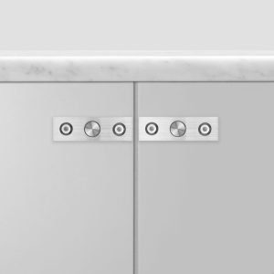 Gałki meblowe z podkładką FURNITURE KNOB PLATE LINEAR Stalowe Srebrne (zestaw)