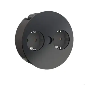 Gniazdo podwójne Twist Powerbox Czarne Matowe