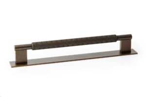 UCHWYT MEBLOWY PODŁUŻNY Z PODKŁADKĄ ARPA PLATE 192 ALUMINIOWY RUSTYKALNY ZŁOTY