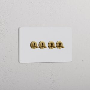 Grove 4-Module 4x Toggle Switch - Paintable Antique Brass