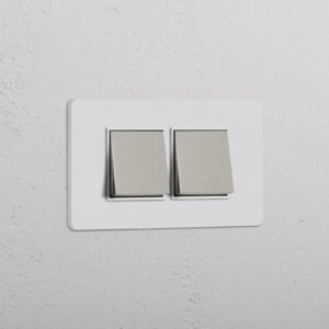 Grove 4-Module 2x Rocker Switch - Paintable Polished Nickel | White
