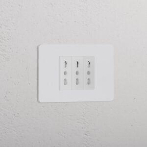 Grove 3-Module 3x Bipasso Socket - Paintable White