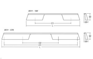 Uchwyt meblowy podłużny Rail 576