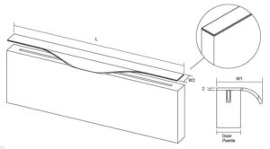 Uchwyt meblowy krawędziowy Forma 0250 697 Aluminiowy Srebrny Szczotkowany