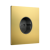 Gniazdo 230V (schuko) w ramce satin golden brass
