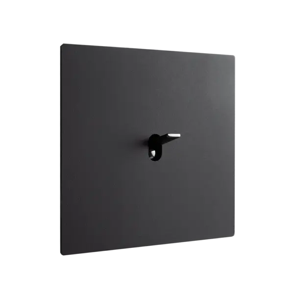 Włącznik pojedynczy w ramce black aluminium RAL 9005 z kolekcji Font 5.1