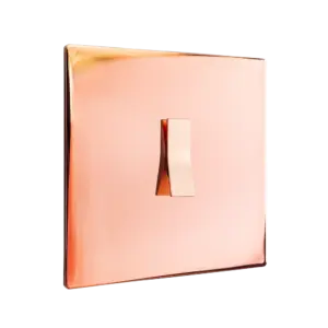 Włącznik pojedynczy w ramce bright copper brass z kolekcji Bridge