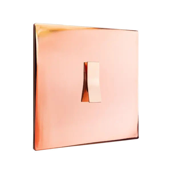Włącznik pojedynczy w ramce bright copper brass z kolekcji Bridge