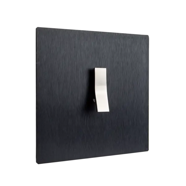 Włącznik pojedynczy w ramce brushed black aluminium z kolekcji Bridge