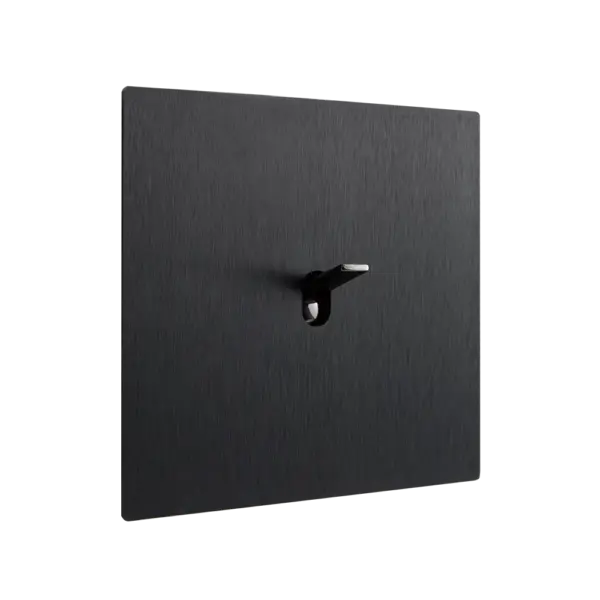 Włącznik pojedynczy w ramce brushed black aluminium z kolekcji Font 5.1
