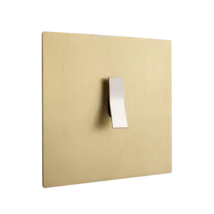 Włącznik pojedynczy w ramce brushed golden brass z kolekcji Bridge