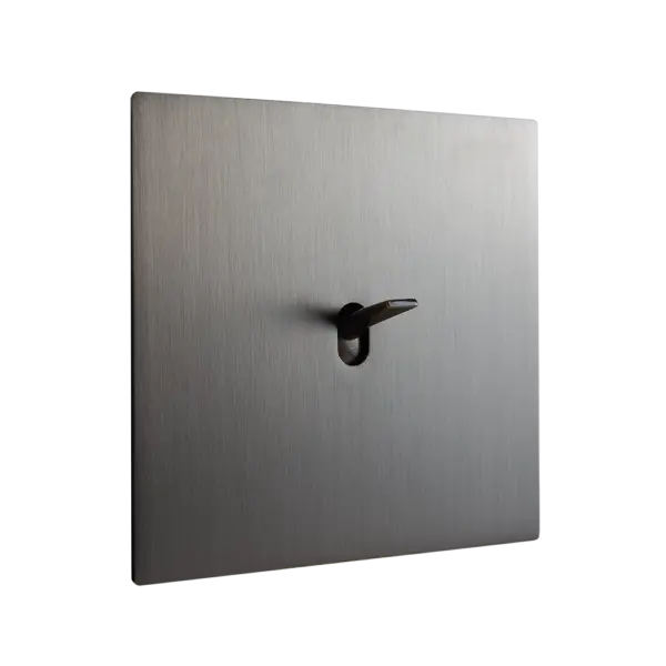 Włącznik pojedynczy w ramce brushed graphite brass z kolekcji Font 5.1