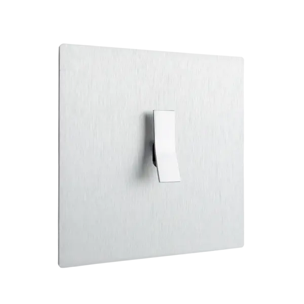 Włącznik pojedynczy w ramce brushed silver aluminium z kolekcji Bridge