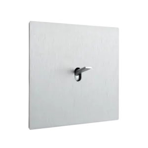 Włącznik pojedynczy w ramce brushed silver aluminium z kolekcji Font 5.1