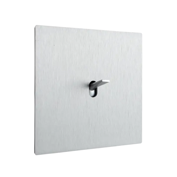 Włącznik pojedynczy w ramce brushed silver aluminium z kolekcji Font 5.1