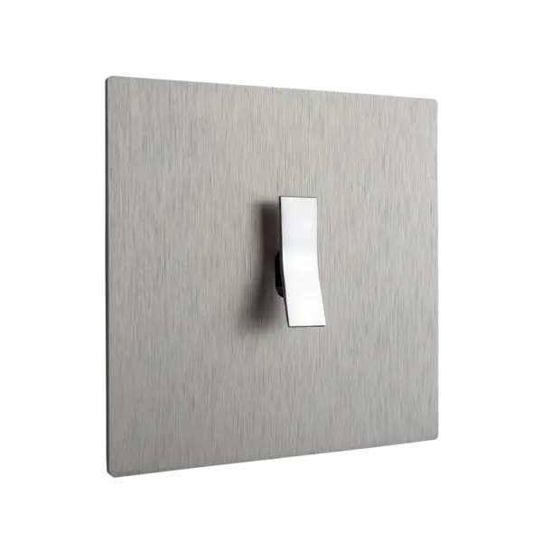 Włącznik pojedynczy w ramce brushed stainless steel z kolekcji Bridge