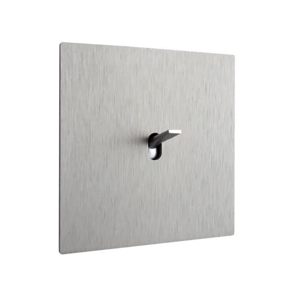 Włącznik pojedynczy w ramce brushed stainless steel z kolekcji Font 5.1