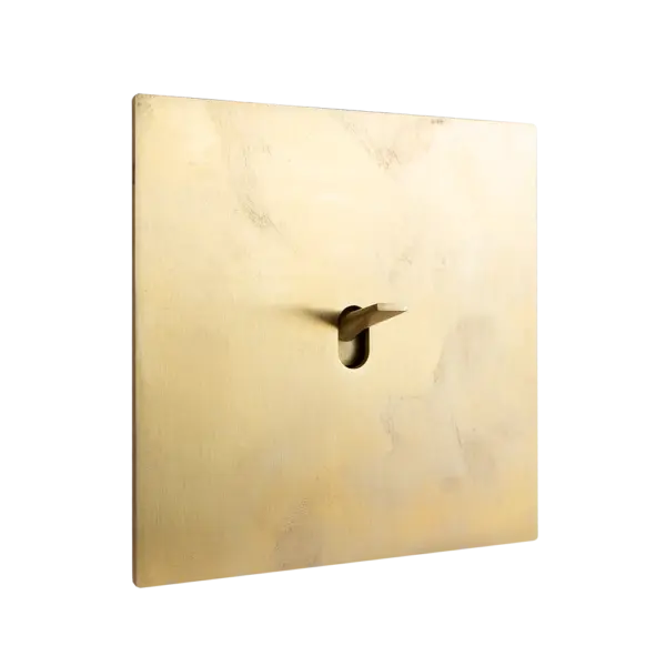 Włącznik pojedynczy w ramce soft polished brass z kolekcji Font 5.1