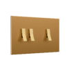 Włączniki w ramce 2-krotnej matt bronze brass z kolekcji Bridge