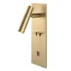 Book Wall – Matt Bronze Brass & Matt Golden toggle (Book Wall + włącznik podwójny + ładowarka USB C+C 5V 3A)